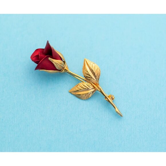 Vintage Elegant Rose Brooch - N2 - Picture 1 of 3